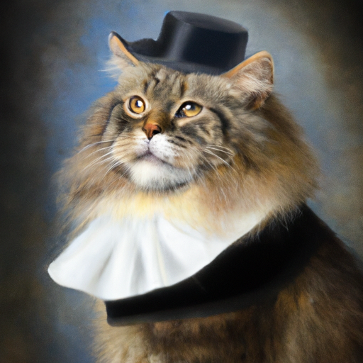 A majestic meow with a fancy looking top hat, isn't he fancy