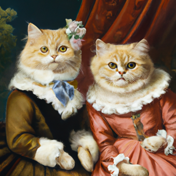 cats oil painting