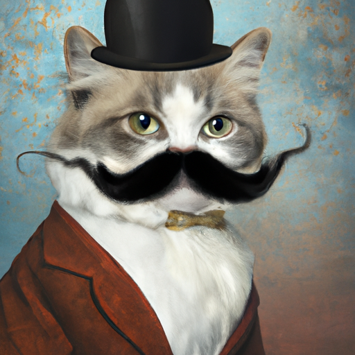 A feline with a ferocious moustache and cute little top-hat