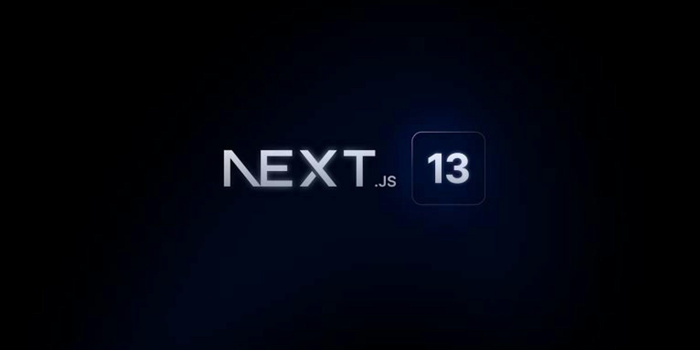 Next.js 13 on blue shaded background