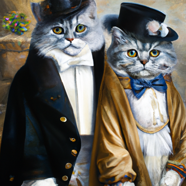 A pair of dapper cats with ever so slightly off-putting eyes