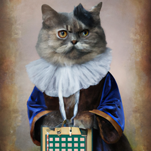 Cat holding a calendar and look extra slick in his cloak