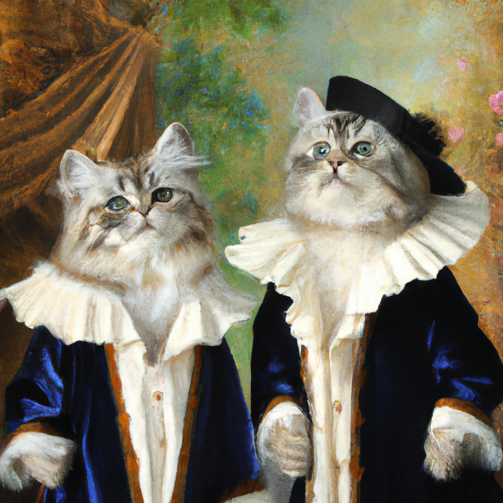 Cats looking to the sky with a swanky beret