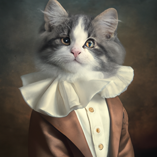 A very fancy cat with a ruffled collar