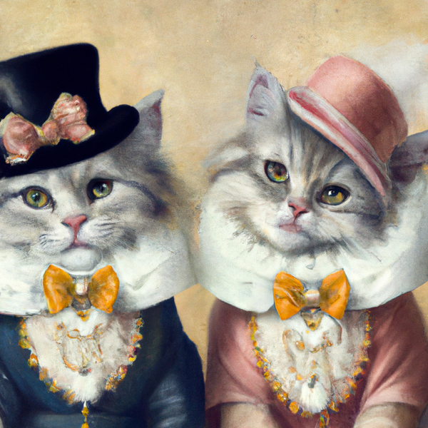 Fantastically puffy collared cats
